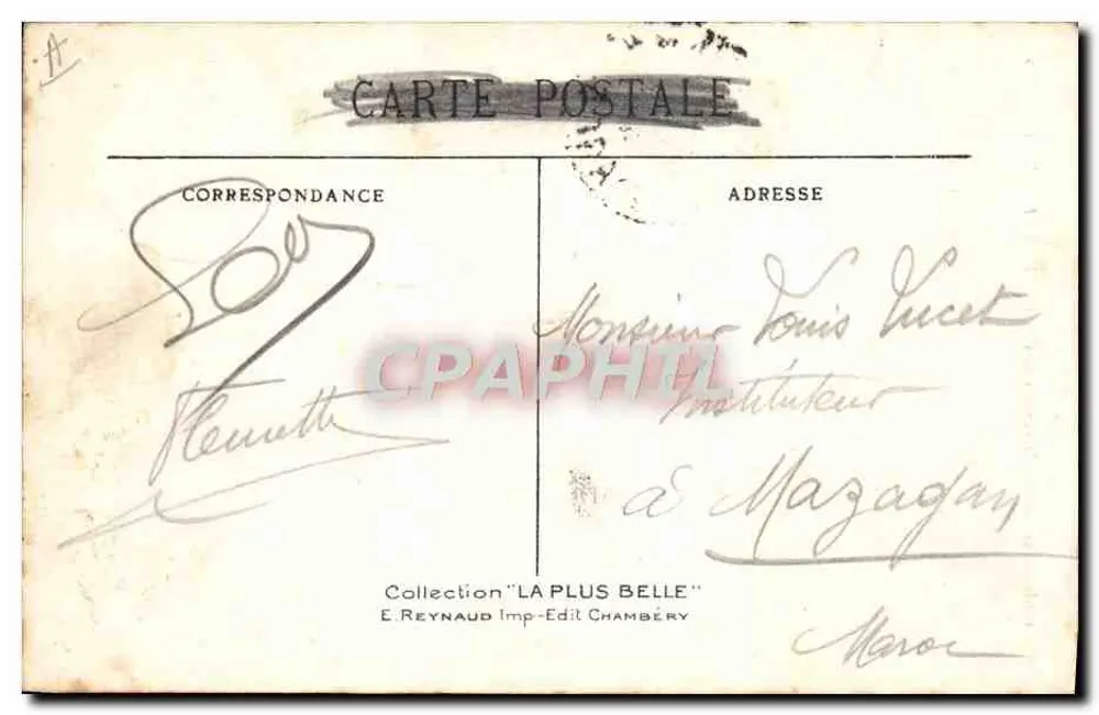 Trachten der Savoyen — Umgebung von CHAMBERY und AIX-les-BAINS — E. Reynaud Imp-Edit CHAMBERY n°78 - Rückseite
