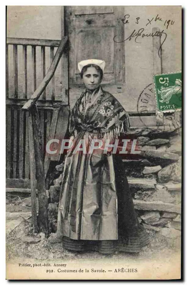 Trajes da Saboia — Arêches — Pittier, fotógrafo-editor. Ano 292 - Frente