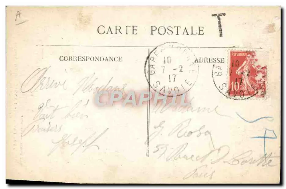 Ao redor de LANSLEBOURG (Savoie) — Traje de Bessans — Coll. L. Grimal, n° 739 - Verso
