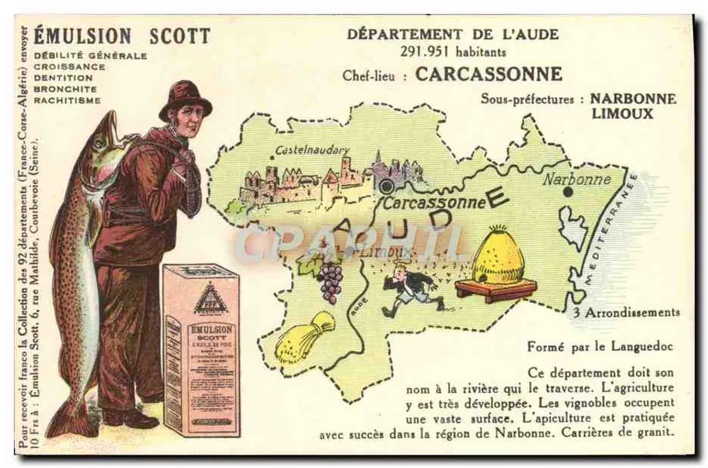 Departement der Aude — Carcassonne — Scott Emulsion - Vorderseite