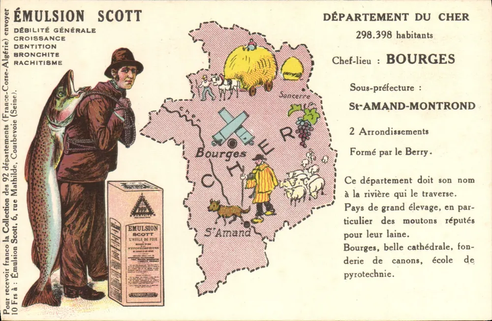 Departement Cher — Bourges — Scott Emulsion - Vorderseite
