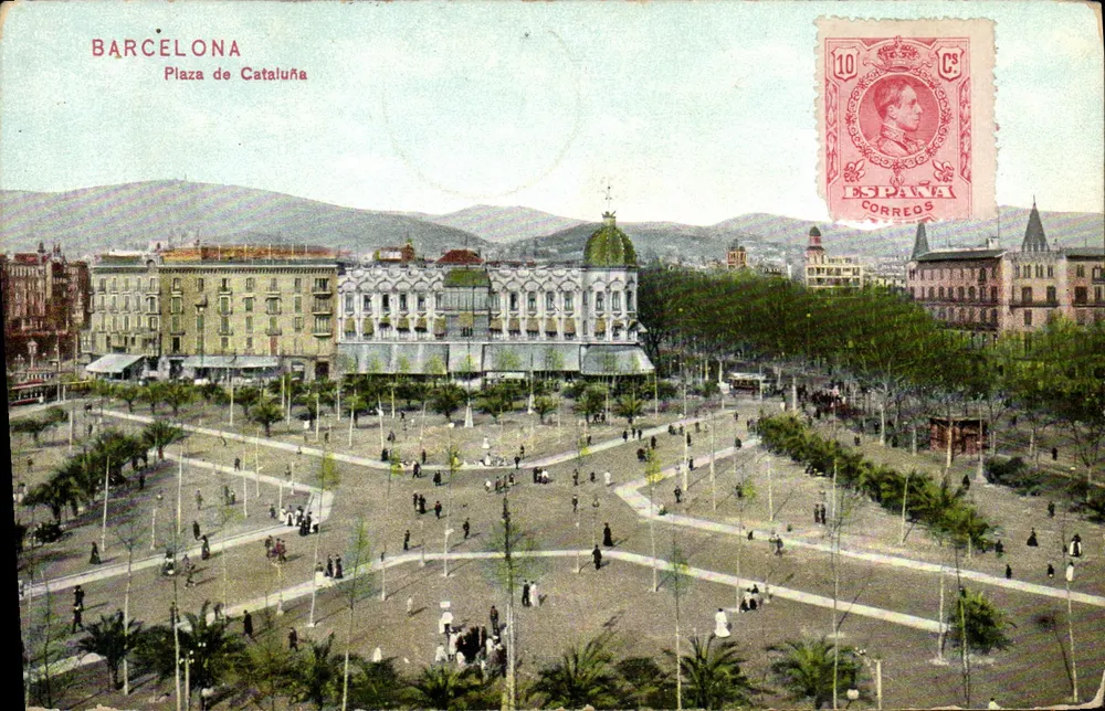 Barcelona — Plaza de Cataluña — Verlag unbekannt, Seriennummer nicht sichtbar - Vorderseite