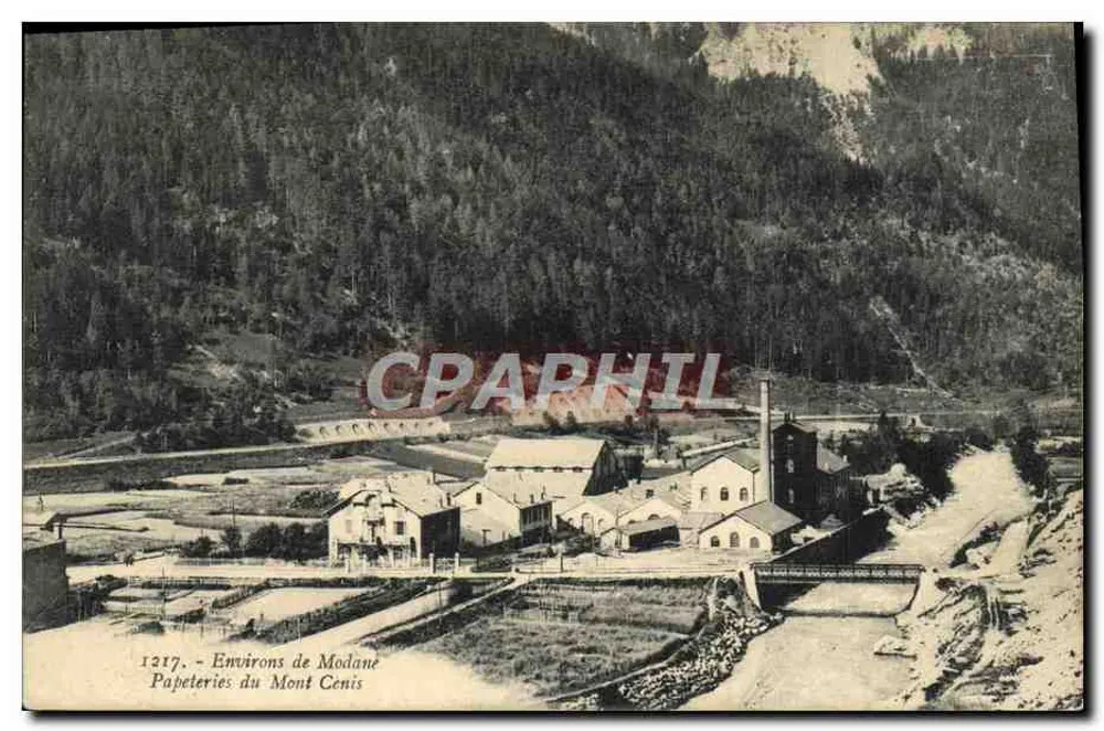 Environs de Modane — Papeteries du Mont Cenis — Editor C. Reynaldo, Chambéry - Frente