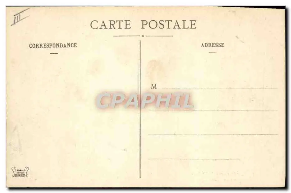 Environs de Modane — Papeteries du Mont Cenis — Editor C. Reynaldo, Chambéry - Verso