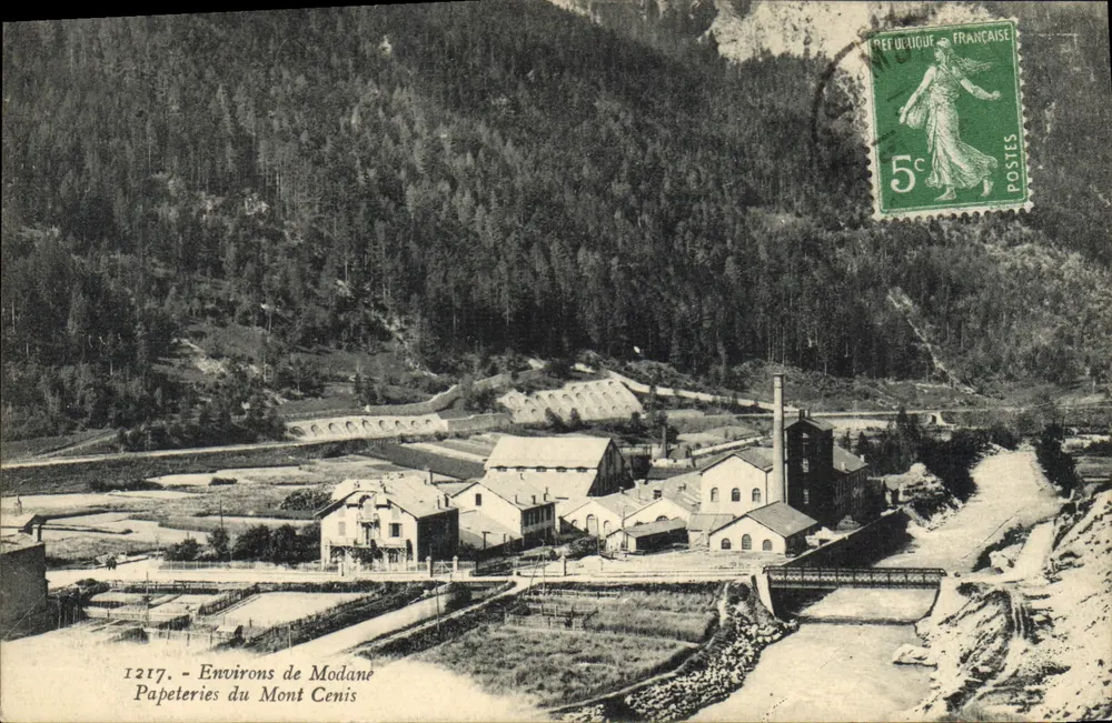 Papeterias do Mont Cenis — Arredores de Modane — Editor C. Reynaud, n° 1217 - Frente