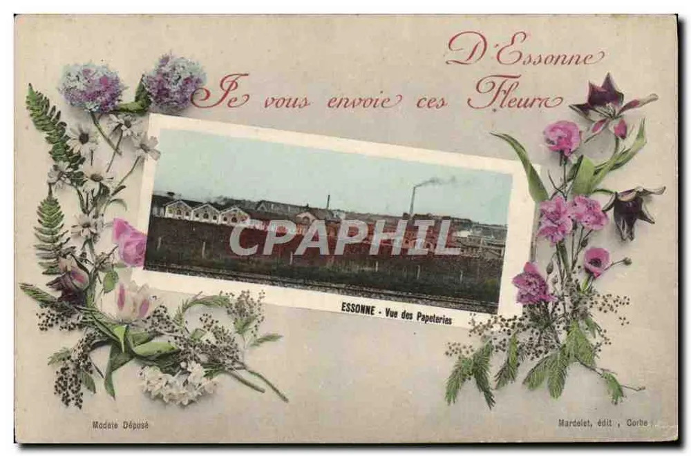 Essonne - Vista das Papeterias — Mardelet, editor, Corbe - Frente