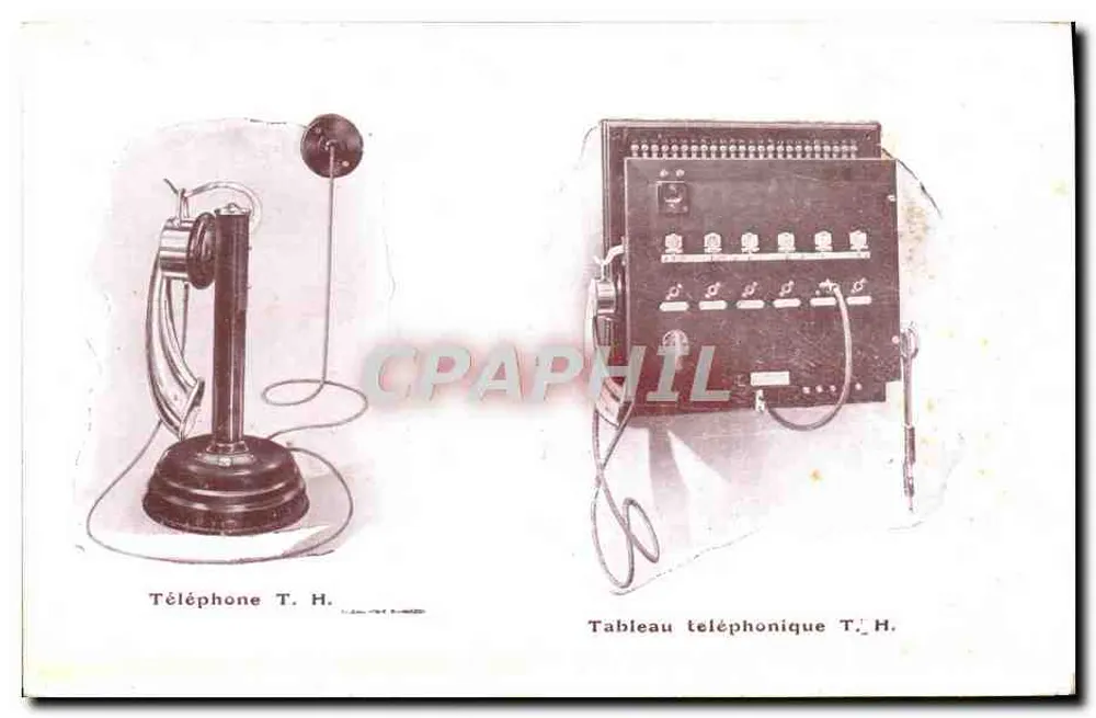 Telefone e Quadro Telefônico T.H. — Compagnia Francesa Thomson-Houston, Agência do Sudeste, Marselha - Frente