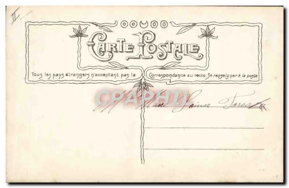 Criança ao telefone — Boas Festas 1909 — Croissant Paris n°3578 - Verso