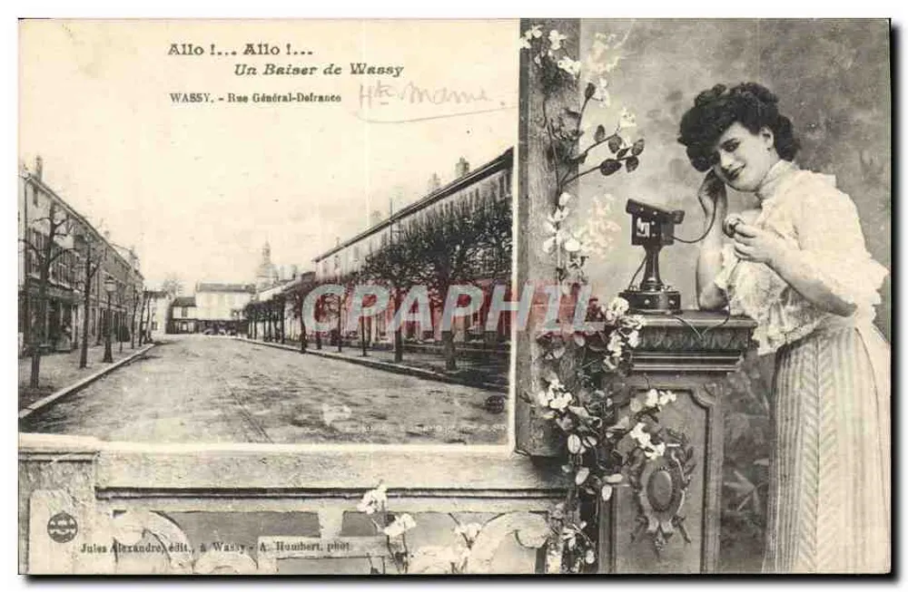Wassay - Straße General-Delfrance — Ein Kuss aus Wassay — Jules Alexandre, Verlag in Wassy - Vorderseite