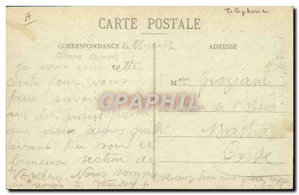 Wassay - Straße General-Delfrance — Ein Kuss aus Wassay — Jules Alexandre, Verlag in Wassy - Rückseite