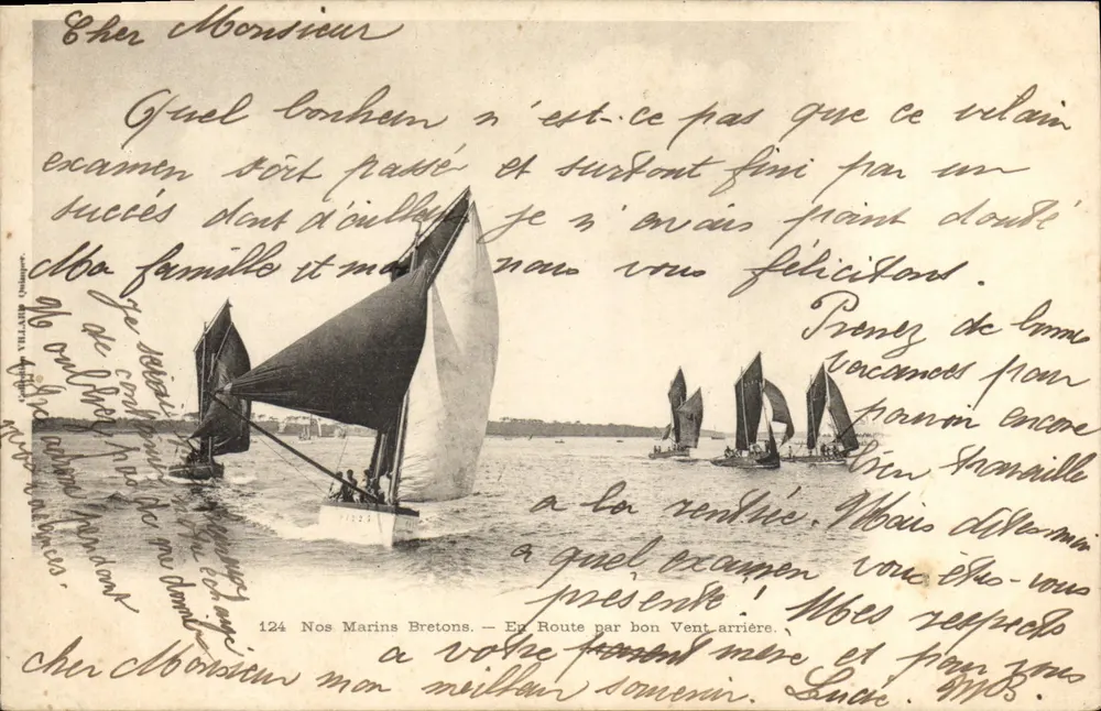 Unsere bretonischen Seefahrer — Auf dem Weg mit günstigem Wind — Verlag Villars, Nr. 124 - Vorderseite