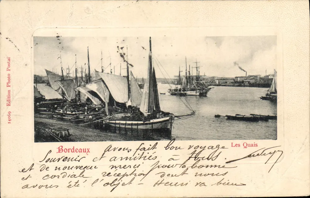 Bordeaux — Os Quais — Edição Postal Fotográfica n°14669 - Frente