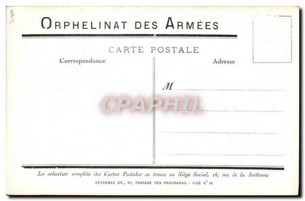 Dzieci grające na parku — Orphelinat des Armées - Rewers