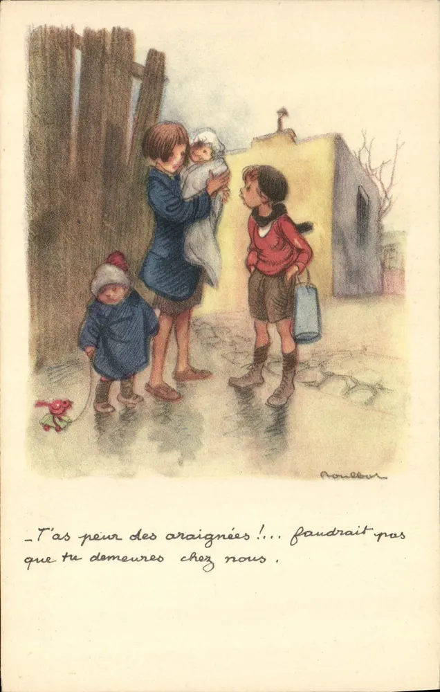 Crianças e bebê — cena de apreensão — editor não visível - Frente