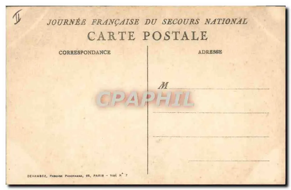 Scena życia wiejskiego — rysunek Porel — Journée Française du Secours National - Rewers