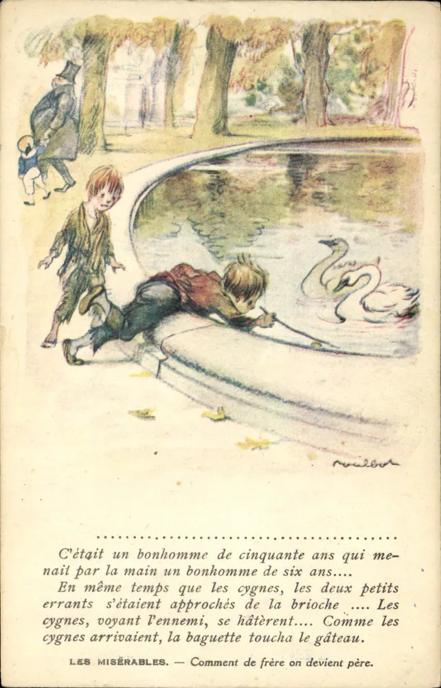 Les Misérables — Scène de cygnes et enfants — Éditeur non visible - Vorderseite