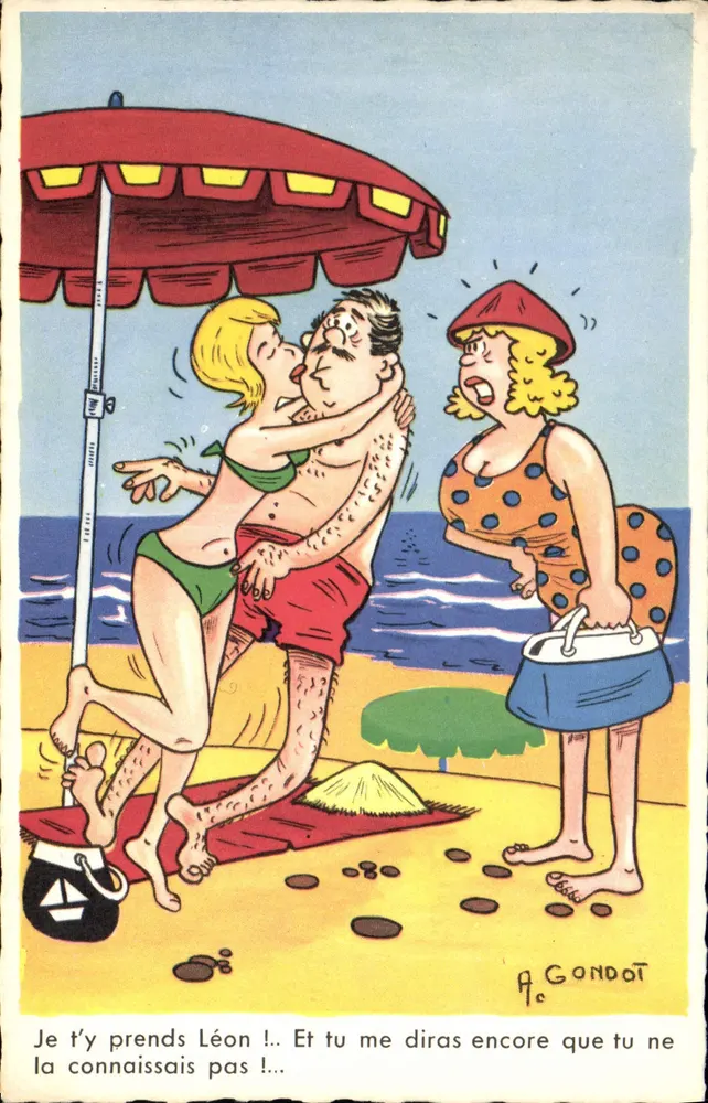 Strandbild — Karikatur — A. Gondot - Vorderseite