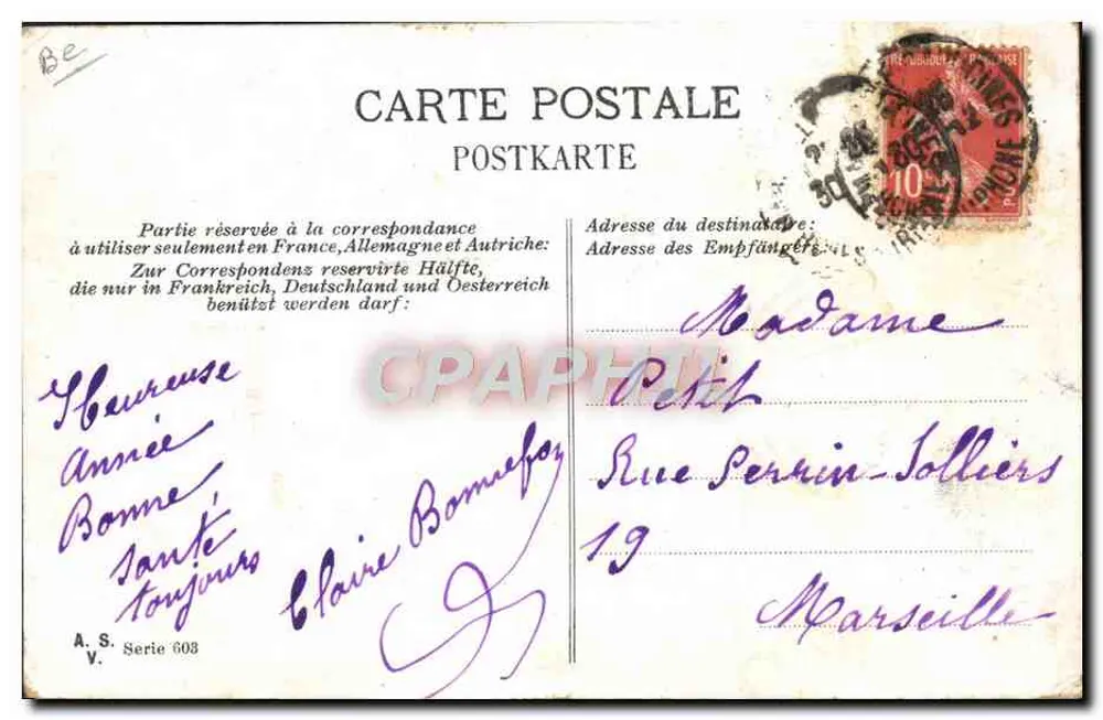 Savoie — mulher em traje tradicional com cabra — H. Hoteal - Verso
