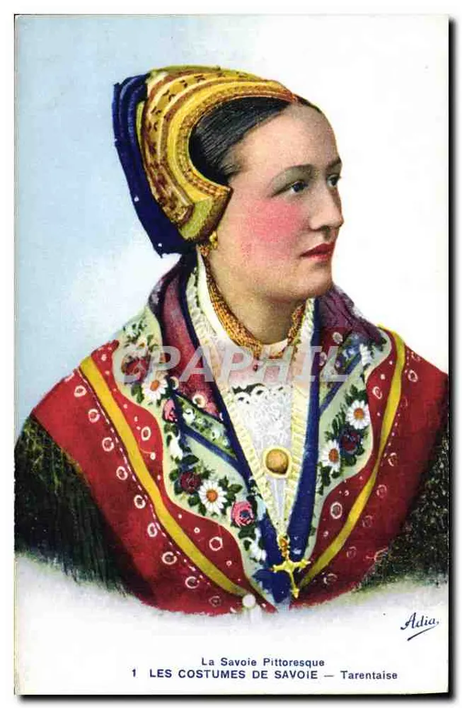 A Savoie Pittoresca — Os trajes da Savoie — Tarentaise — Adlia, n°1 - Frente