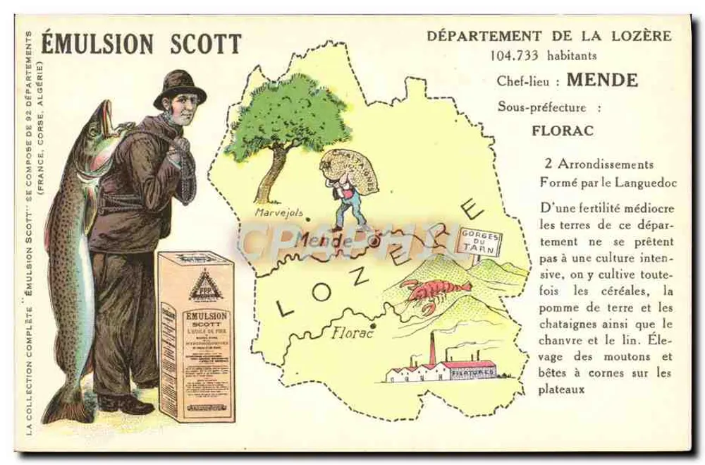 Département de la Lozère — Émulsion Scott — Éditeur non visible - Recto
