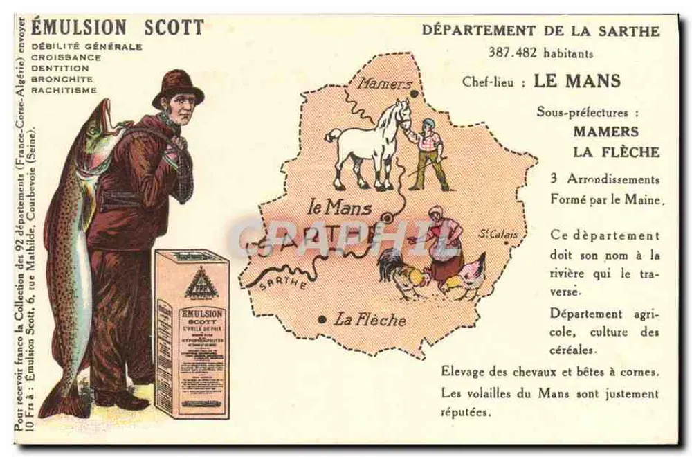 Departement Sarthe — Scott Emulsion — Verlag: Scott Collection - Vorderseite