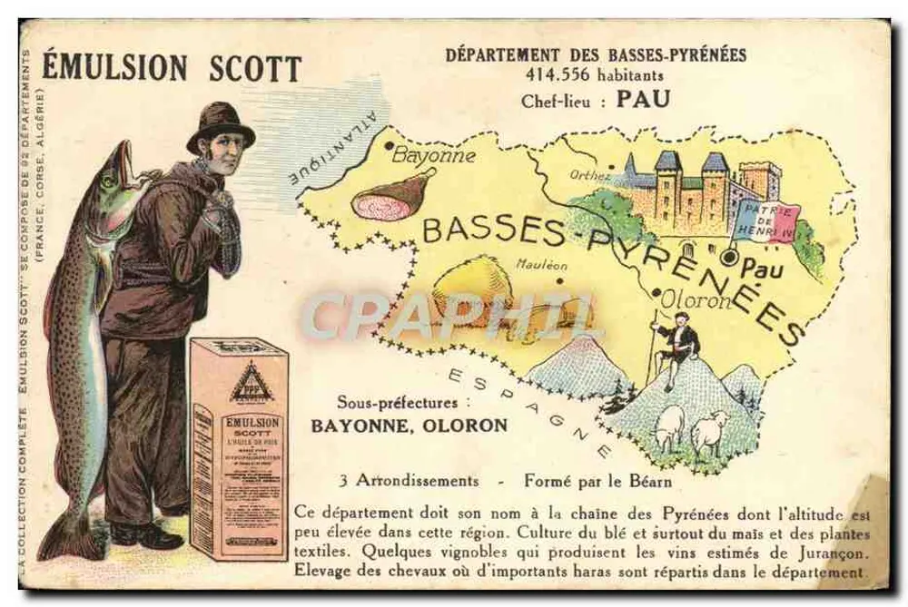 Pau — Département des Basses-Pyrénées — Éditeur : Émulsion Scott - Vorderseite