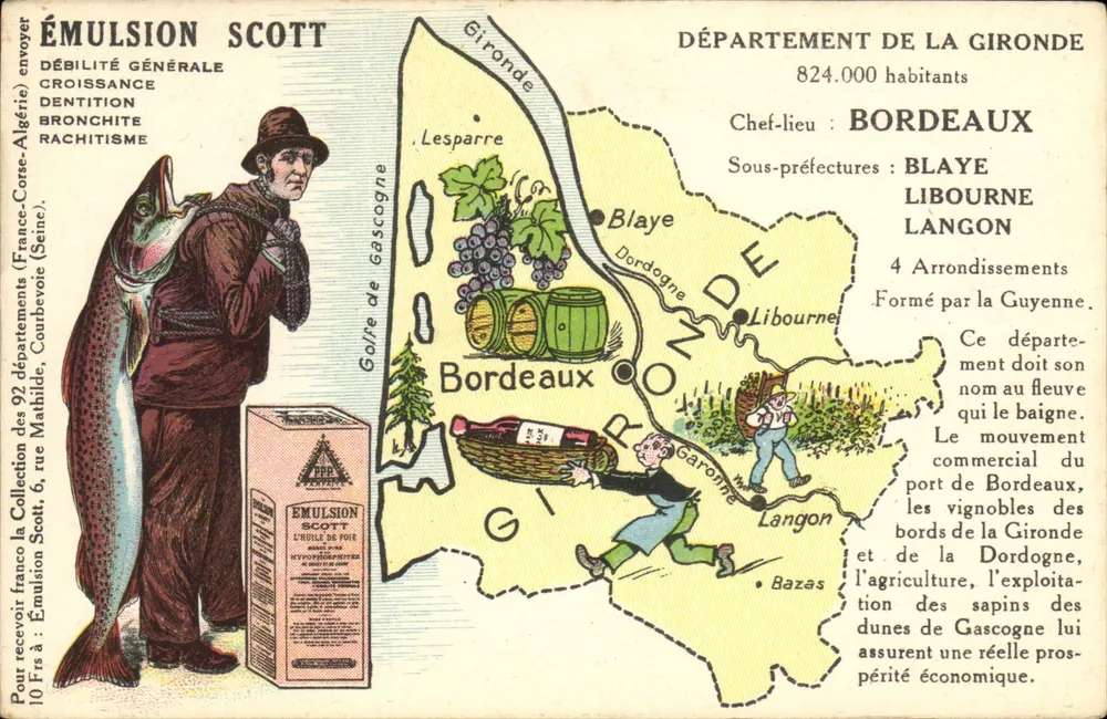 Departement der Gironde — Werbekarte für Scott Emulsion — Scott Collection Verlag - Vorderseite