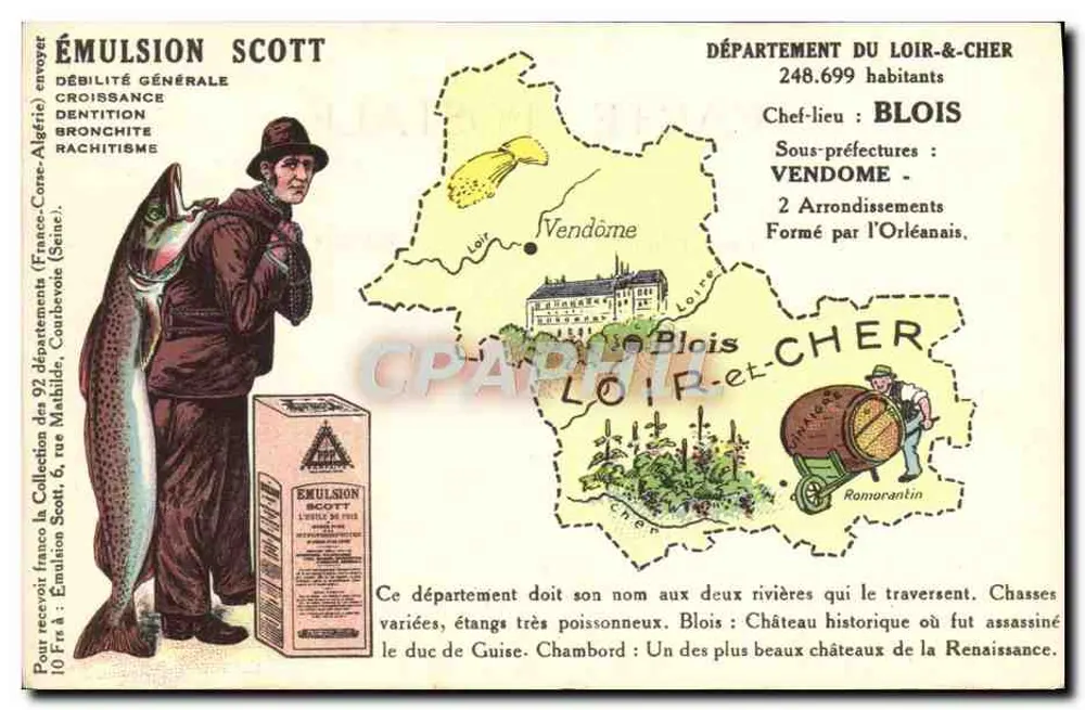 Departement Loir-et-Cher — Scott Emulsion — Werbeansichtskarte - Vorderseite