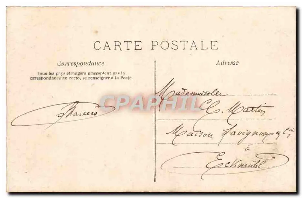 Fille lisant une lettre — E.L.D. — n° 3364 - Verso