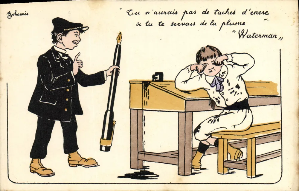 Tinta e caneta — propaganda Waterman — editor Johannes - Frente