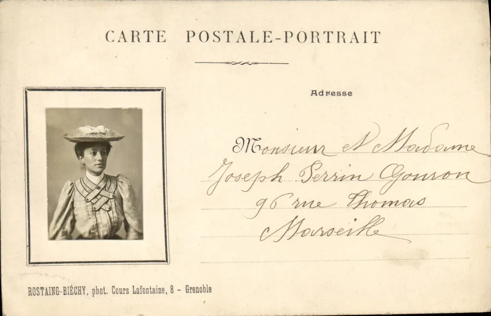 Porträt einer Frau — Grenoble — ROSTAING-BIÉCHY, photo. Cours Lafontaine, 8 - Grenoble - Vorderseite