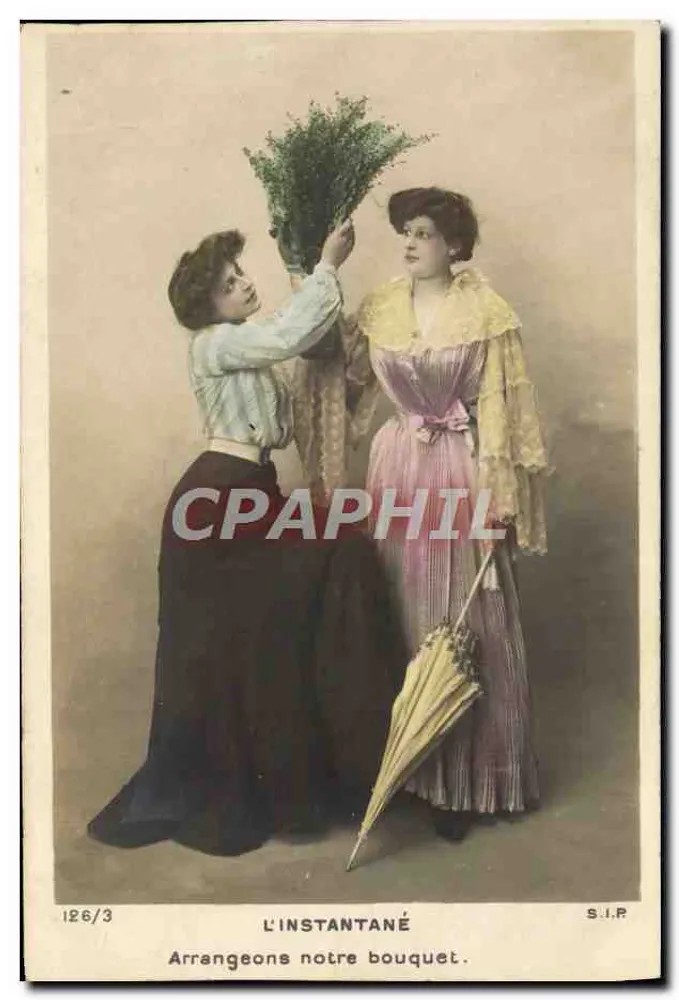 Zwei Frauen — Blumenarrangement — S.I.P. n°126/3 - Vorderseite