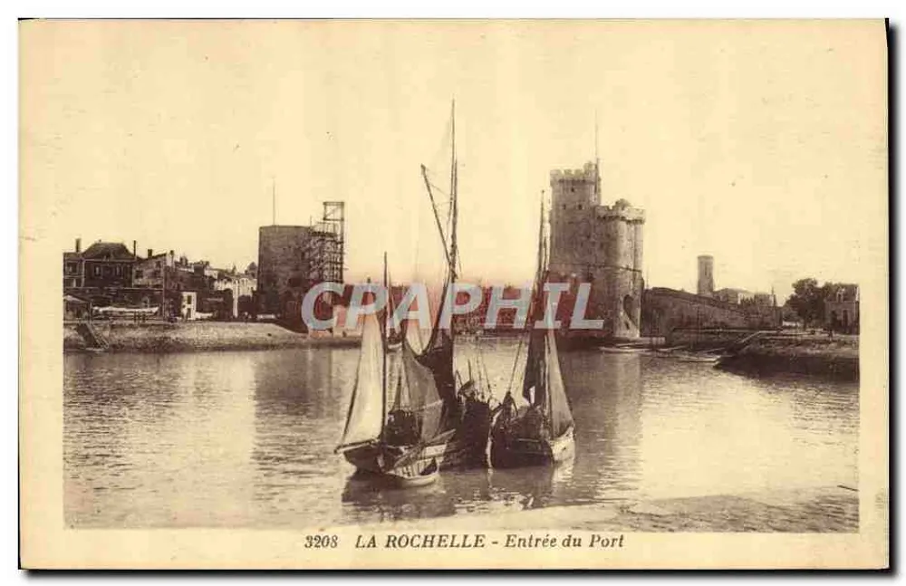 La Rochelle - Ansicht des Hafeneingangs — n°3208, Verlag R. Bergevin - Vorderseite