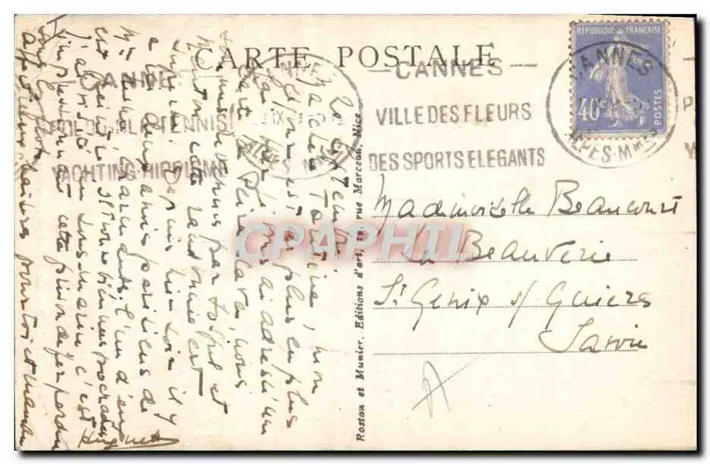 CANNES — Der Hafen und der Mont Chevalier — RM - Rückseite
