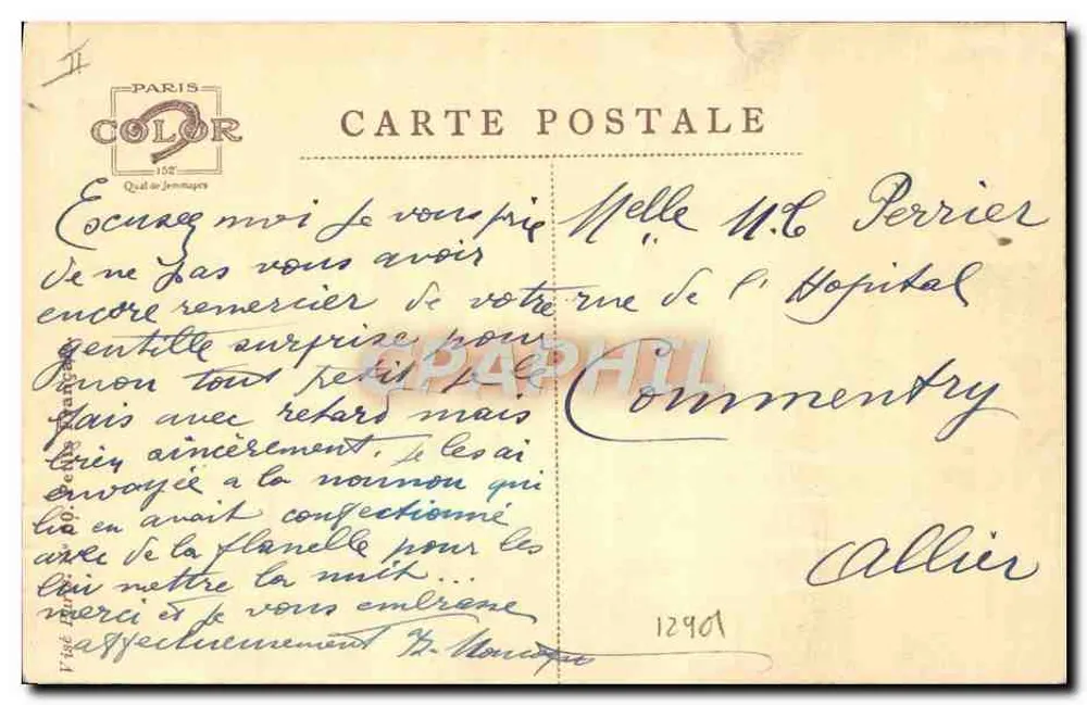 Kinder, die Krieg spielen — Zeichnung von P. Bulleux — Paris Color - Rückseite