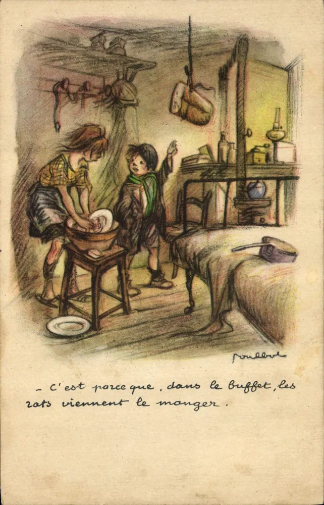 Innenraum eines Hauses — Szenen aus dem Leben — Poulleve - Vorderseite