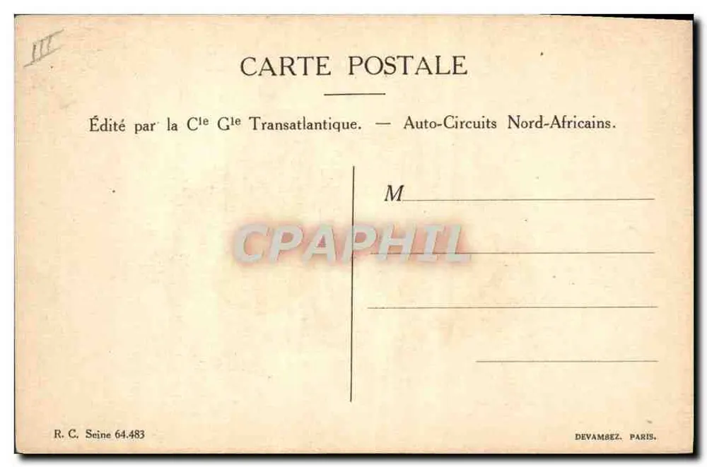 Mulher lavando recipientes — Editado pela C1e G1e Transatlantique — Auto-Circuits Nord-Africains - Verso