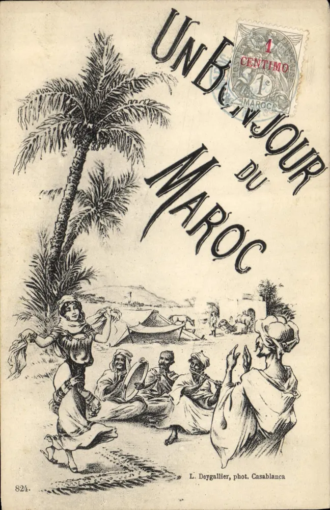 Ein Gruß aus Marokko — lokale Szene — L. Deygallier, phot. Casablanca, n°824 - Vorderseite