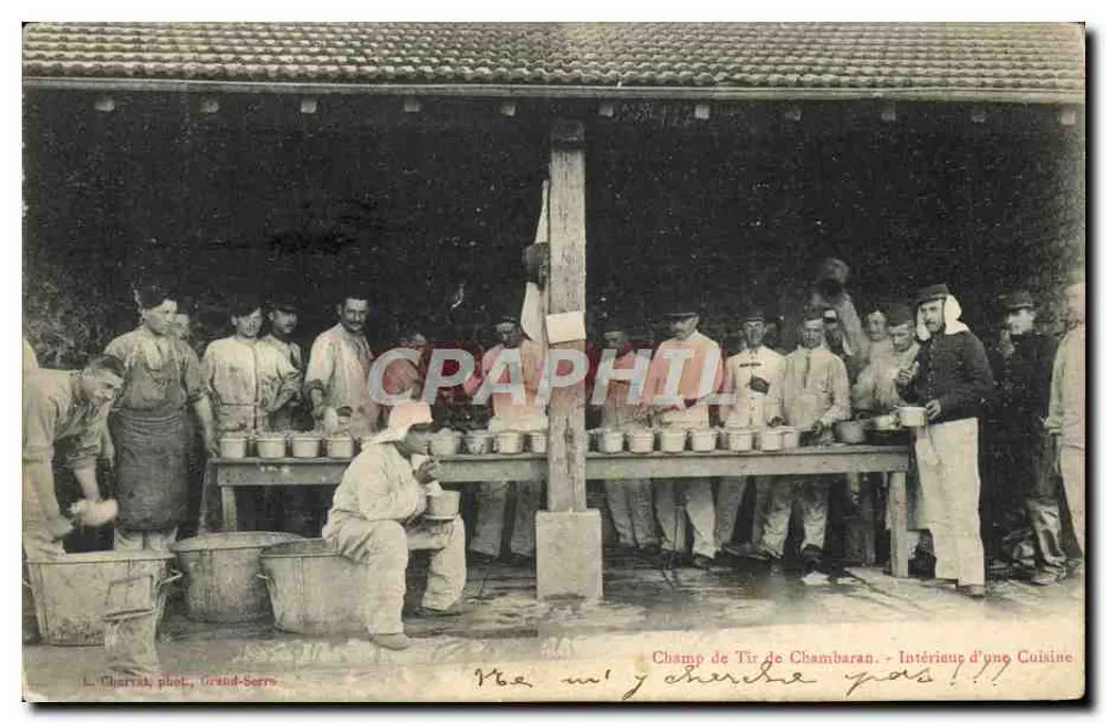 Schussplatz Chambaran — Innenansicht einer Küche — L. Chartik phot., Grud-Serrs - Vorderseite