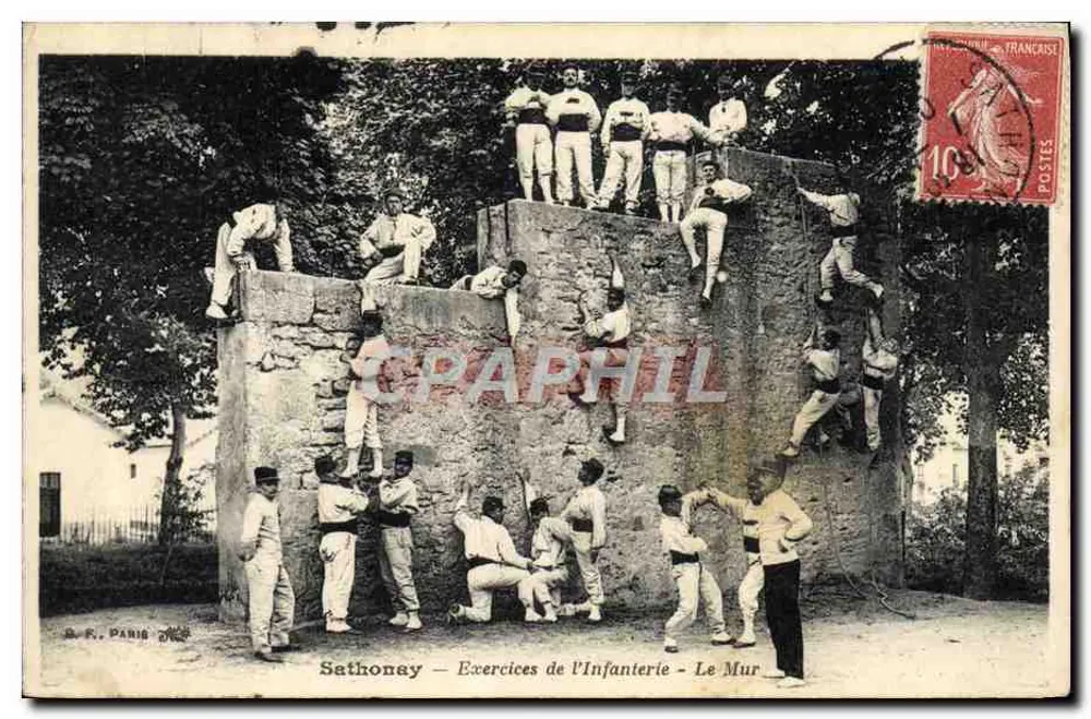 Sathonay — Infanterie-Übungen — Die Wand — D.R. PARIS - Vorderseite