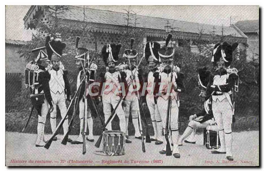 Geschichte des Kleidungsstils — 37. Infanterieregiment — Turenne-Regiment (1807) — Imp. A. Barbier, Nancy - Vorderseite