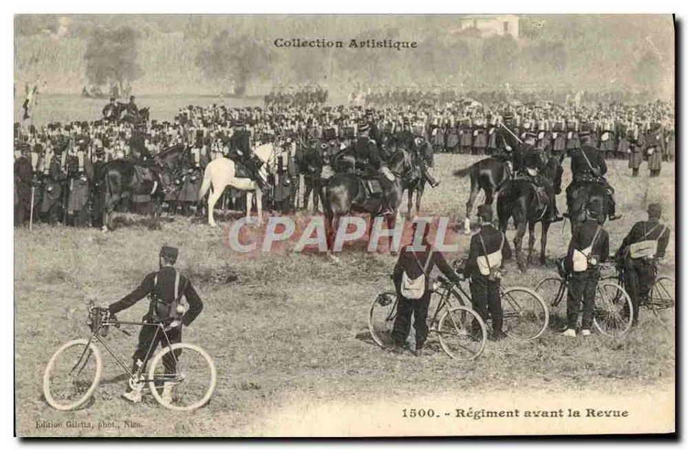 Regiment vor der Revue — Künstlerische Sammlung — Édition Giletta, phot., Nîmes, n° 1500 - Vorderseite