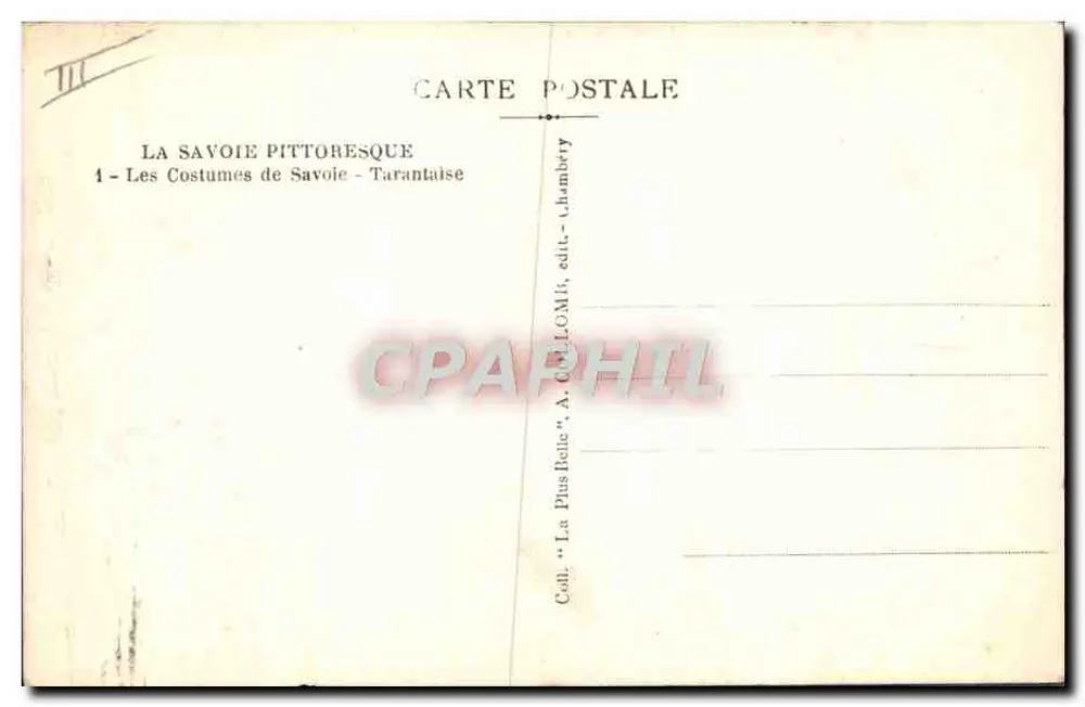 Femme tarantaise — portrait en buste — éditeur GIMY - Verso