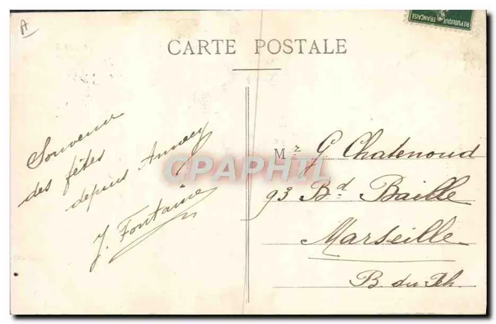 Einverleibung der Savoy in die Frankreich — 1860-1910 — Gardet - Annecy - Rückseite