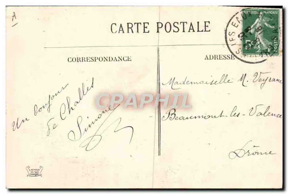 Trajes da Saboia — 94 — editor L. Reynaud, Chambéry - Verso