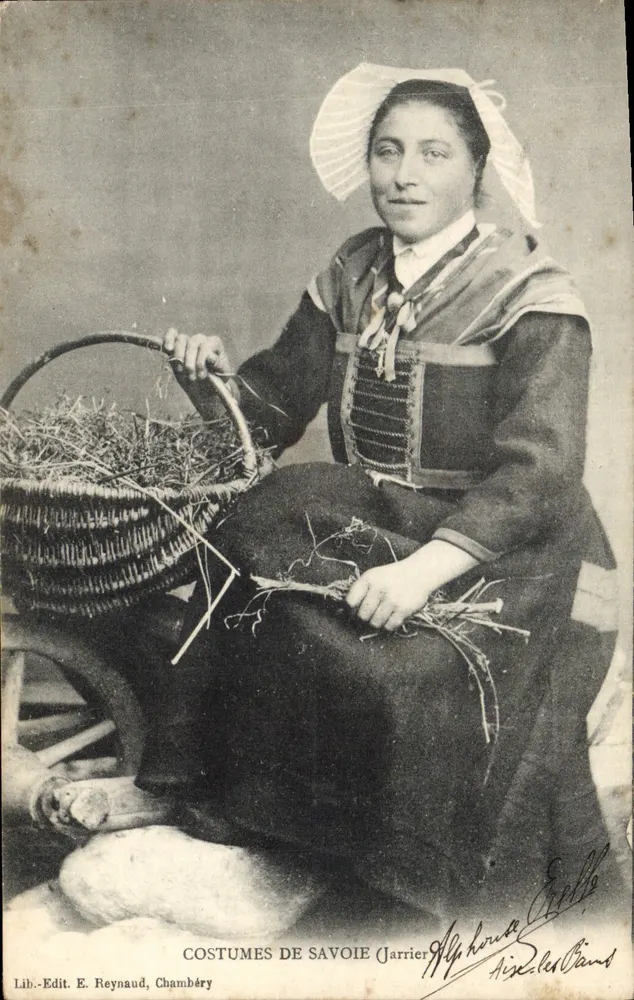 Trajes de Savoia (Jarrier) — Lib.-Edit. E. Reynaud, Chambéry — número de série não visível - Frente
