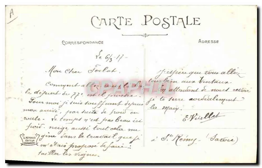 Trajes de Savóia — Saint-Jean-d'Arves — E. Reynaud, Chambéry, n°19 - Verso