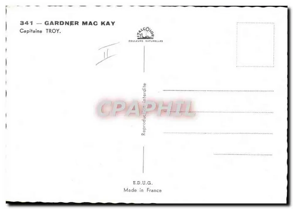 Gardner Mac Kay — Kapitan Troy — Wyd. U.G. Francja - Rewers