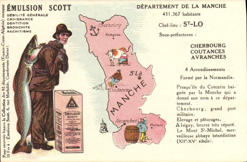 Departement der Manche — geografische und touristische Karte — Verlag: Collection Scott - Vorderseite