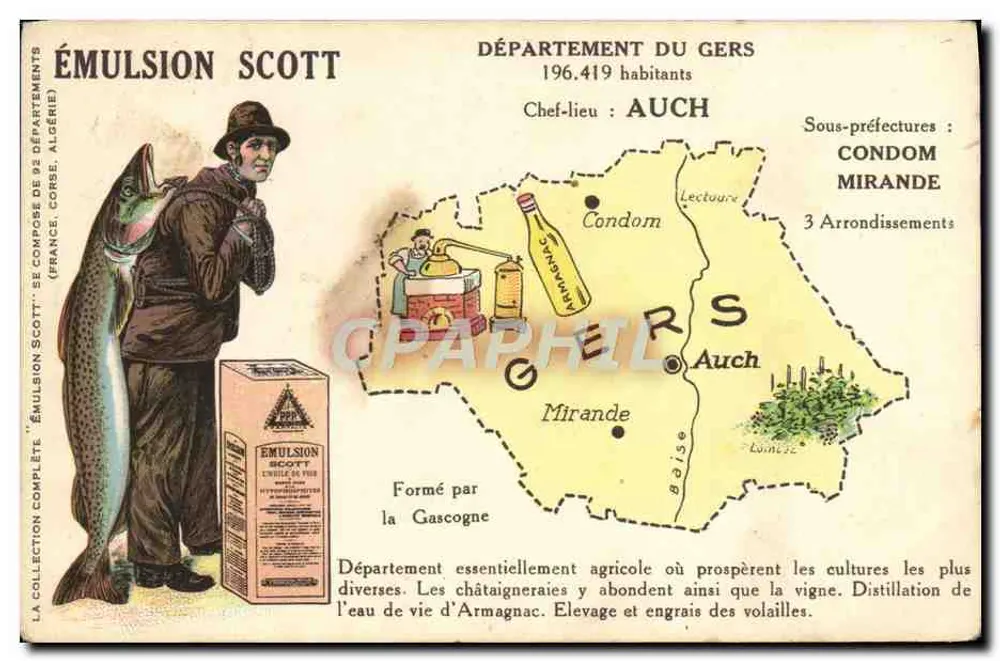 Departement Gers — Scott-Emulsion — Werbekarte - Vorderseite